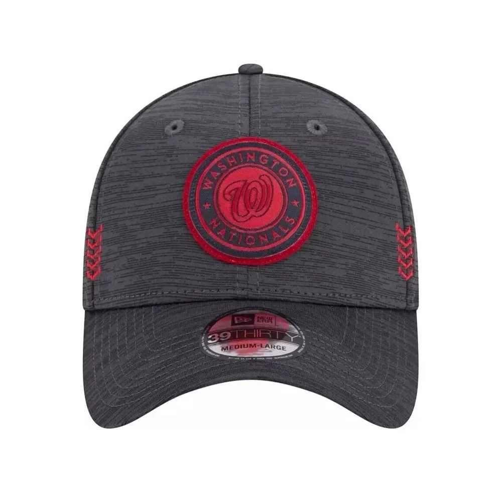 New Era Washington Nationals Clubhouse Gray Red 39Thirty Stretch Fit Hat Cap NEW